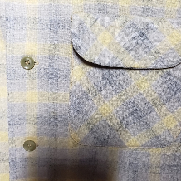 Pendleton Men's Fitted Plaid Board Shirt Light Gray/ Yellow Plaid Sz: Small - Picture 8 of 12